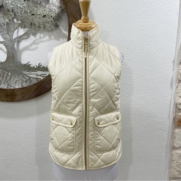 J Crew Excursion Vest Quilted PrimaLoft Muslin Ivory XS - Picture 2 of 8